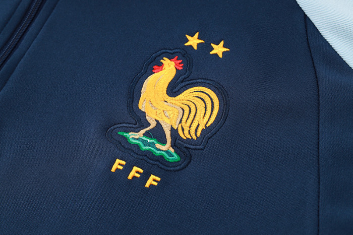 24-25 France Royal blue Half Pull Tracksuit (半拉链)
