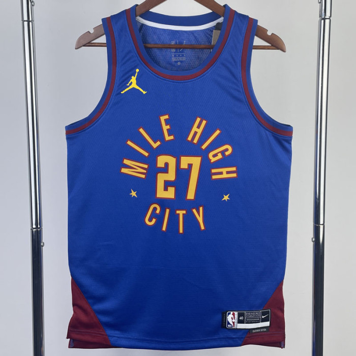 22-23 Nuggets MURRAY #27 Blue Top Quality Hot Pressing NBA Jersey (Trapeze Edition) 飞人版