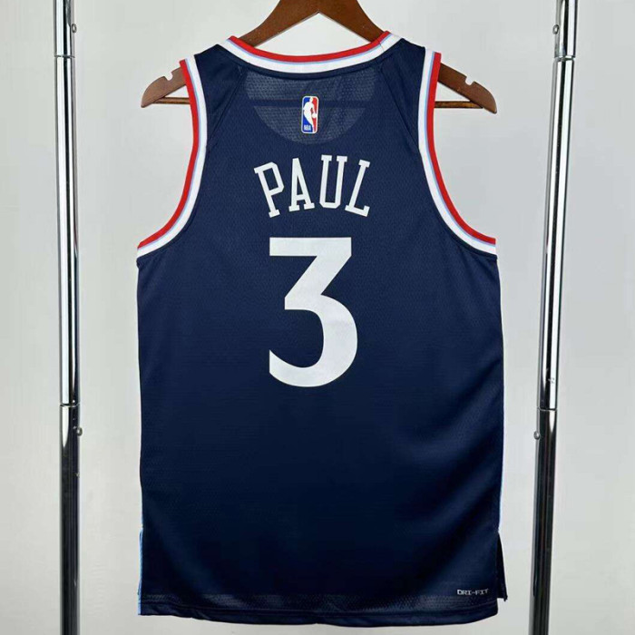 2024-25 Clippers PAUL #3 Royal blue Top Quality HotPressing NBA Jersey