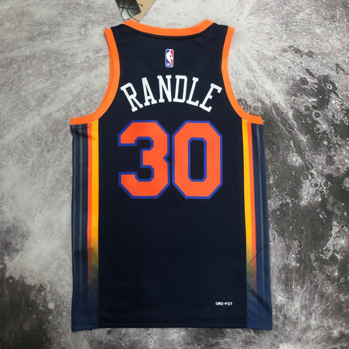 22-23 KNICKS RANDLE #30 Black Top Quality Hot Pressing NBA Jersey (Trapeze Edition) 飞人版
