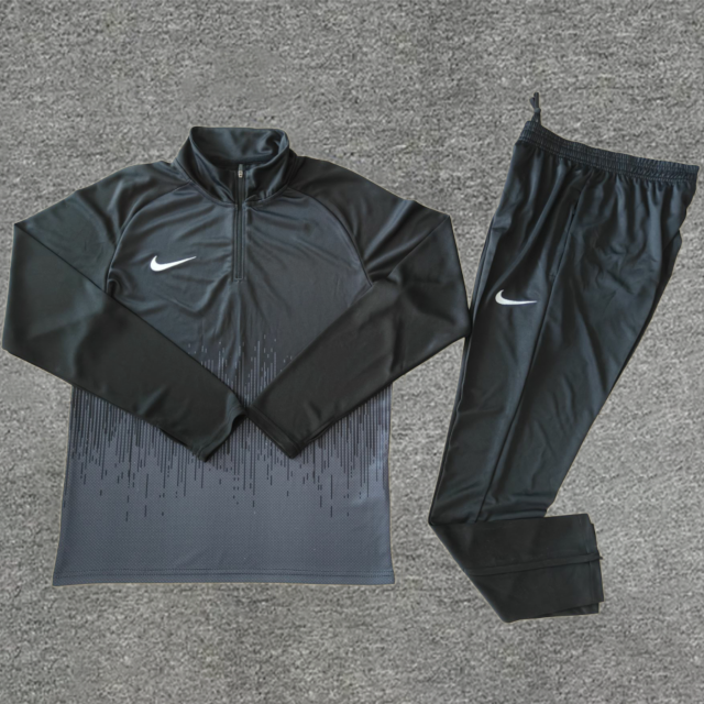 2024 NK Black Kids Half Pull Tracksuit (童装)(半拉链)