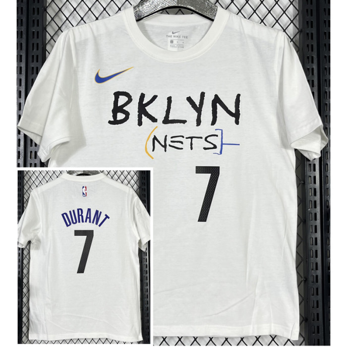 T250 Nets DURANT #7 White High Quality Casual T-Shirt