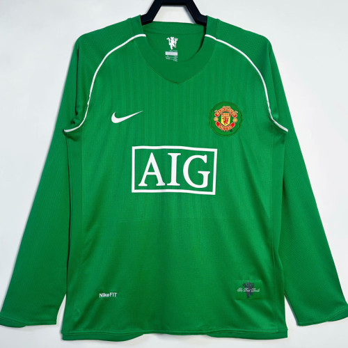 2007-2008 Man Utd Green Goalkeeper Long Sleeve Retro Soccer Jersey(长袖)