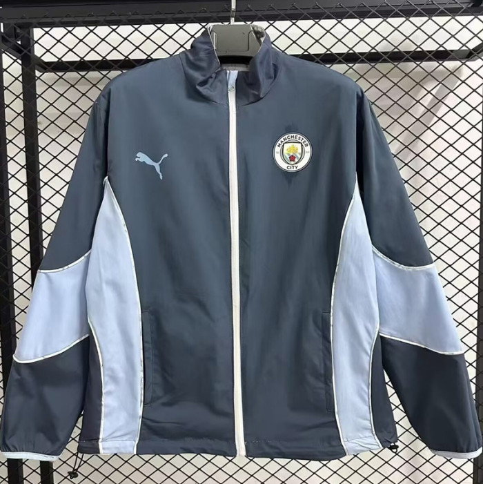25-26 Man City White & Blue Double Sided Windbreaker (双面风衣)