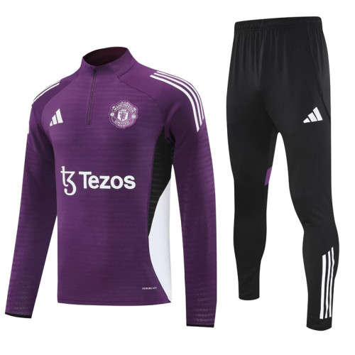 2025-26 Man Utd Purple Half Pull Tracksuit (半拉链）