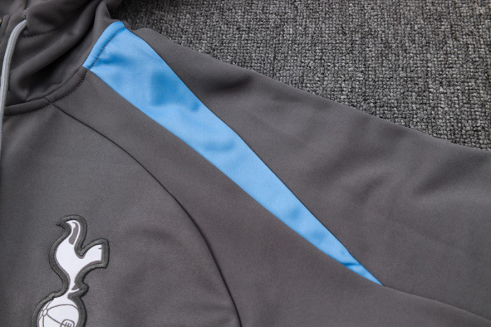 24-25 TOT Dark gray Hoodie Half Pull Tracksuit #F566半拉连帽