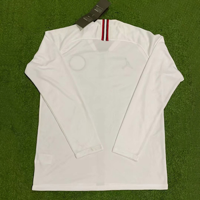 2018-2019 PSG Paris Jordan White Long Sleeve Retro Soccer Jersey (长袖)