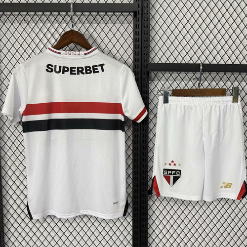 25-26 Sao Paulo Home Kids Soccer Jersey