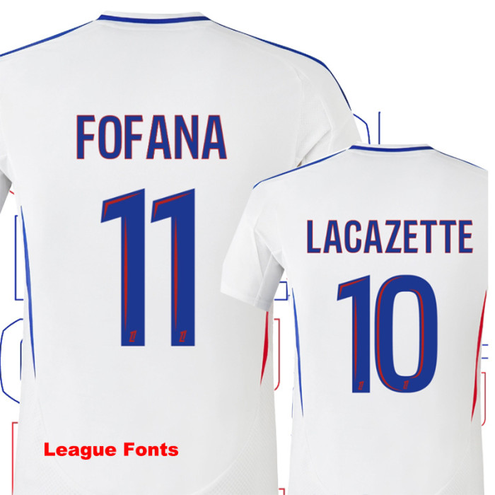 24-25 Lyon Home Kids Soccer Jersey