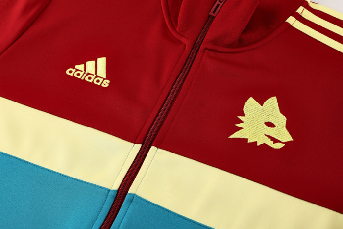 24-25 Roma Red blue Jacket Tracksuit #02