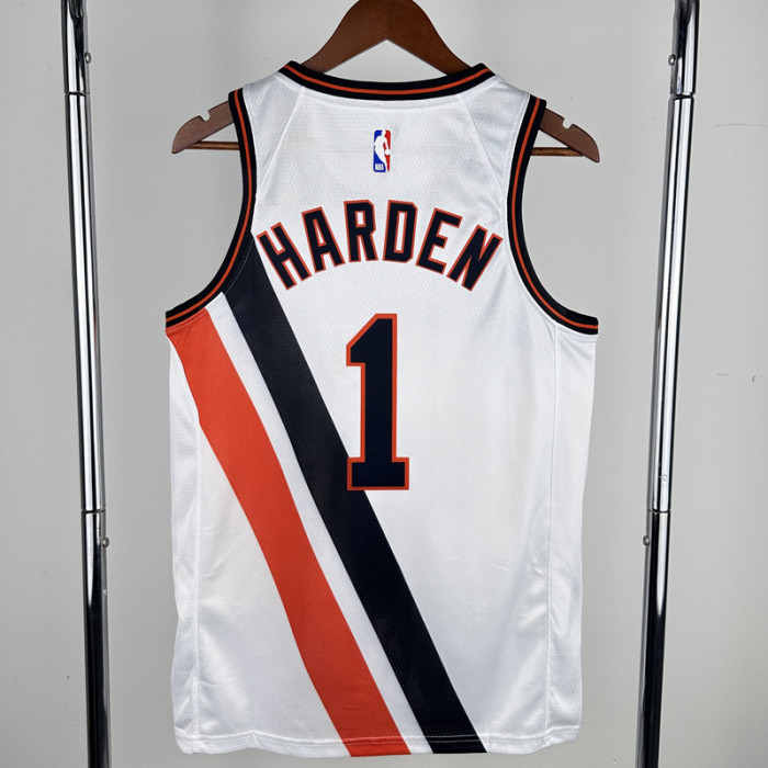 2019-20 Clippers HARDEN #1 White City Edition Top Quality Hot Pressing NBA Jersey