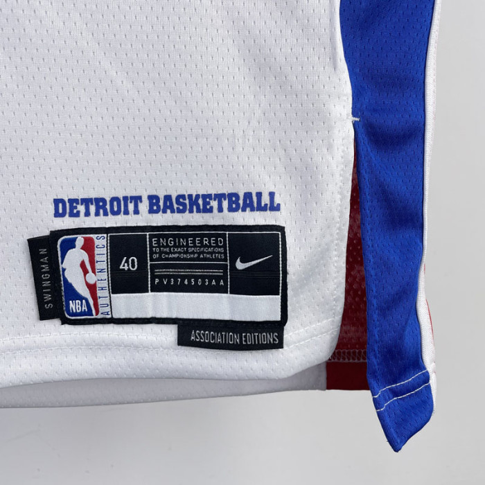 22-23 Pistons CUNNINGHAM #2 White Top Quality Hot Pressing NBA Jersey
