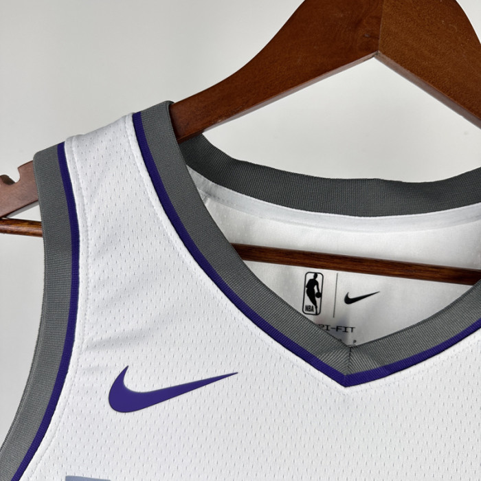 22-23 KINGS SABONIS #10 White Home Top Quality Hot Pressing NBA Jersey(V领）