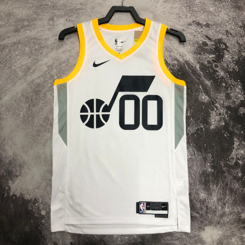 22-23 JAZZ CLARKSON #00 White Top Quality Hot Pressing NBA Jersey