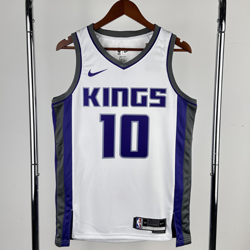 22-23 KINGS SABONIS #10 White Home Top Quality Hot Pressing NBA Jersey(V领）