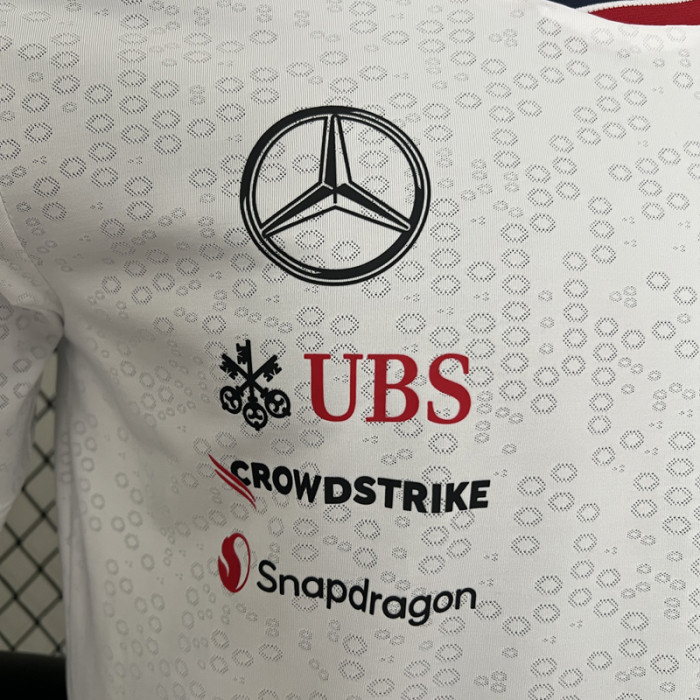 2024 F1 Formula One Mercedes White Racing Suit(圆领)