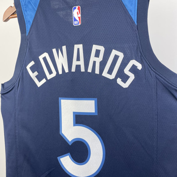 22-23 Timberwolves EDWARDS #5 Blue Top Quality Hot Pressing NBA Jersey