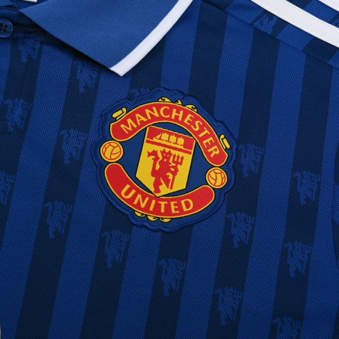 25-26 Man Utd Blue Polo Short Sleeve