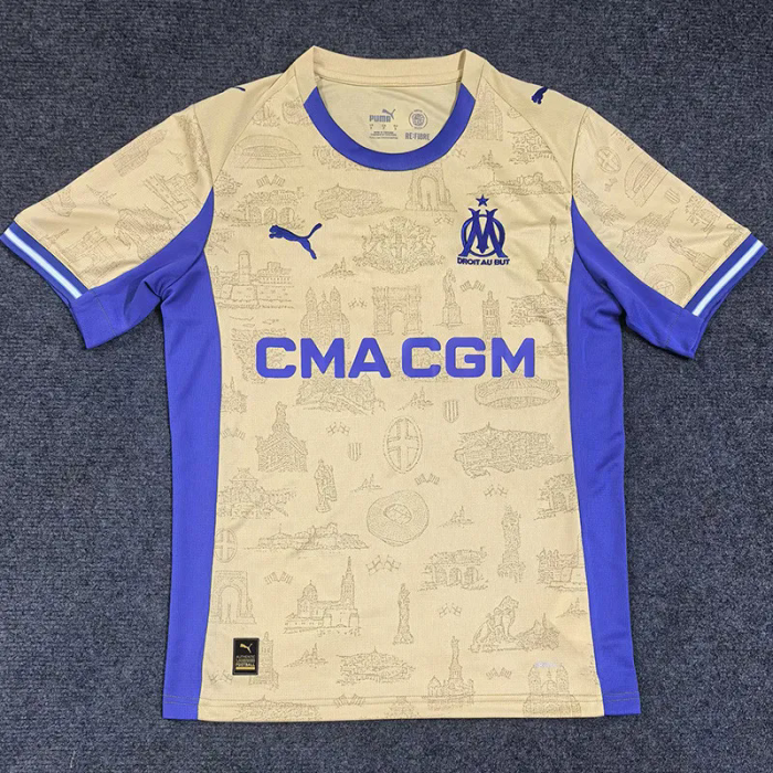 25-26 Marseille Earthy Yellow Fans Soccer Jersey