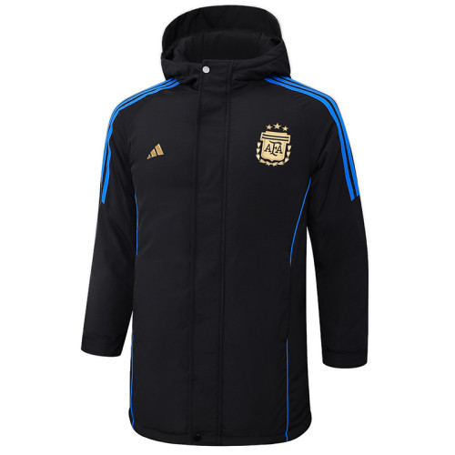 24-25 Argentina Black Windbreaker Fabric Cotton Coat #G187(金标)