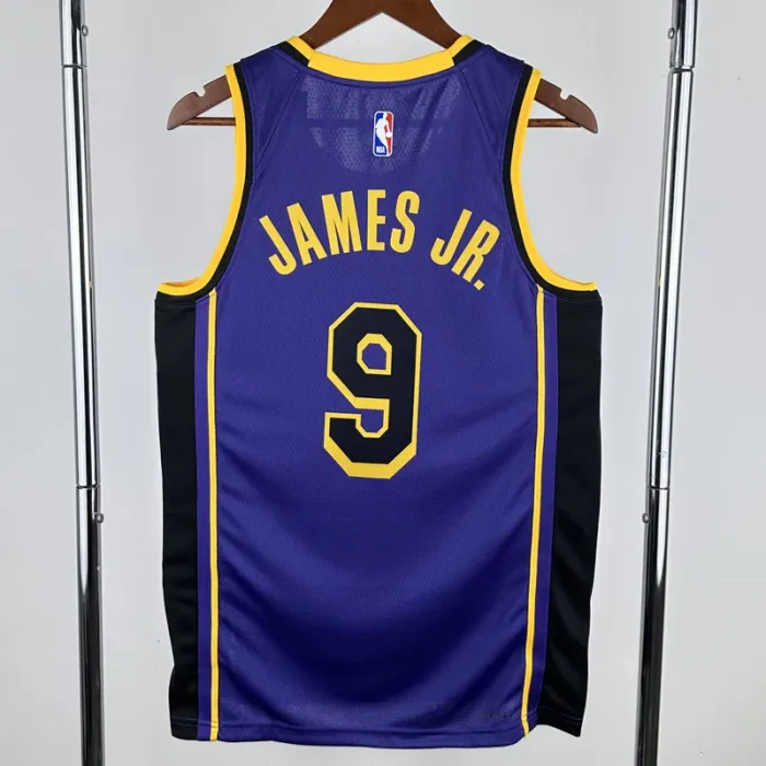 2022-23 LAKERS JAMES JR. #9 Purple Top Quality Hot Pressing NBA Jersey (Trapeze Edition) 飞人版
