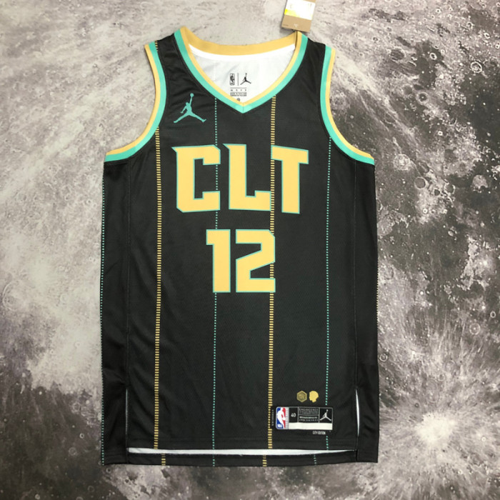 22-23 HORNETS OUBRE JR. #12 Black City Edition Top Quality Hot Pressing NBA Jersey
