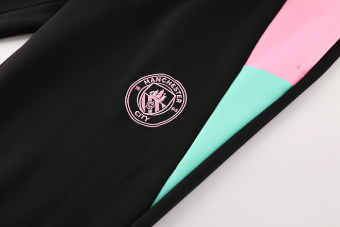 24-25 Man City Black Green Jacket Tracksuit #02
