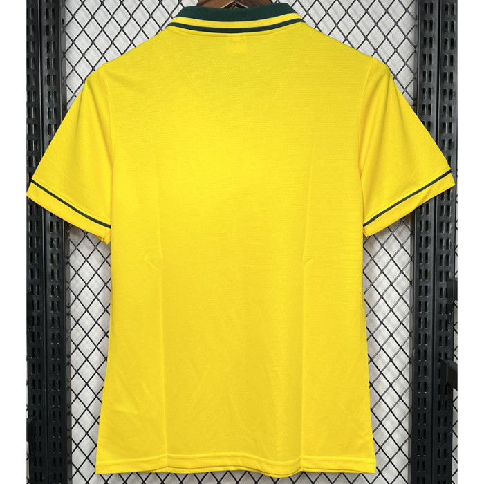 1993-1994 Brazil Home Yellow Retro Soccer Jersey