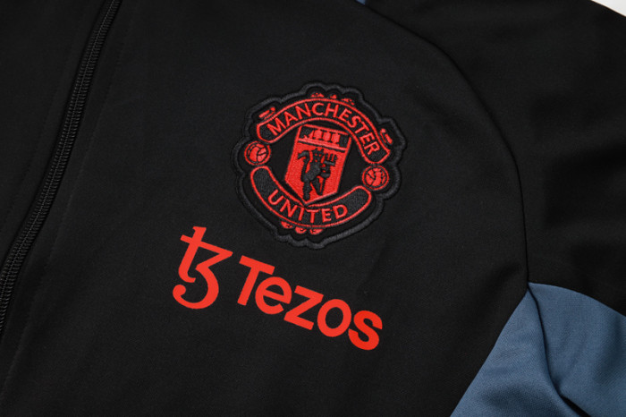 24-25 Man Utd Black Jacket Tracksuit #A796