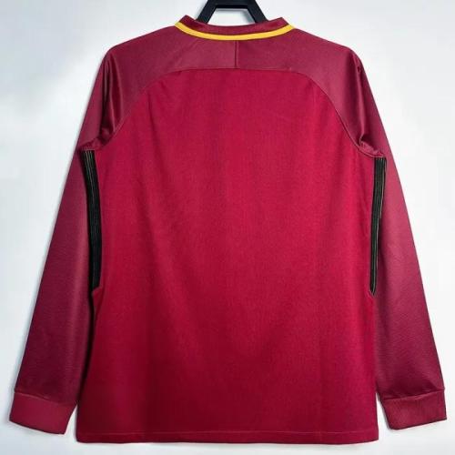 2017-2018 Roma Home Long Sleeve Retro Soccer Jersey (长袖)