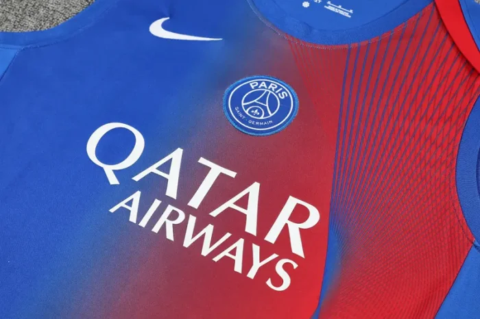 2025-26 PSG Blue red Tank top and shorts suit