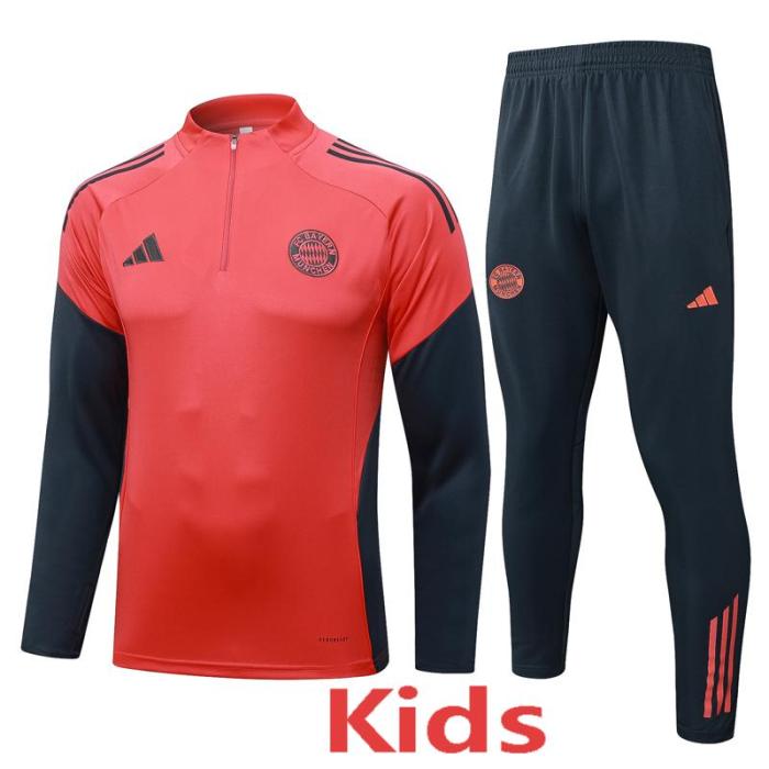 2025-26 Bayern Orange Kids Half Pull Tracksuit#E25120(童装)(半拉链)