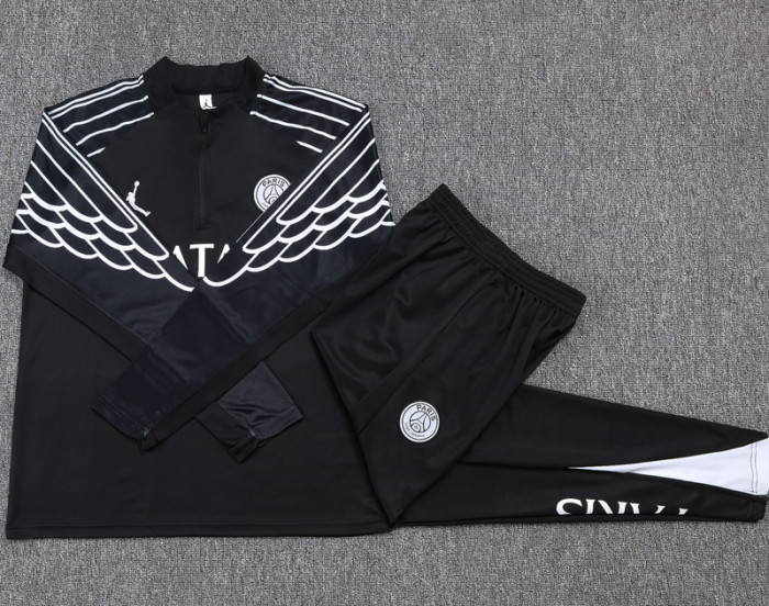 2025-26 PSG Jordan Black Half Pull Tracksuit #B2573(半拉链）
