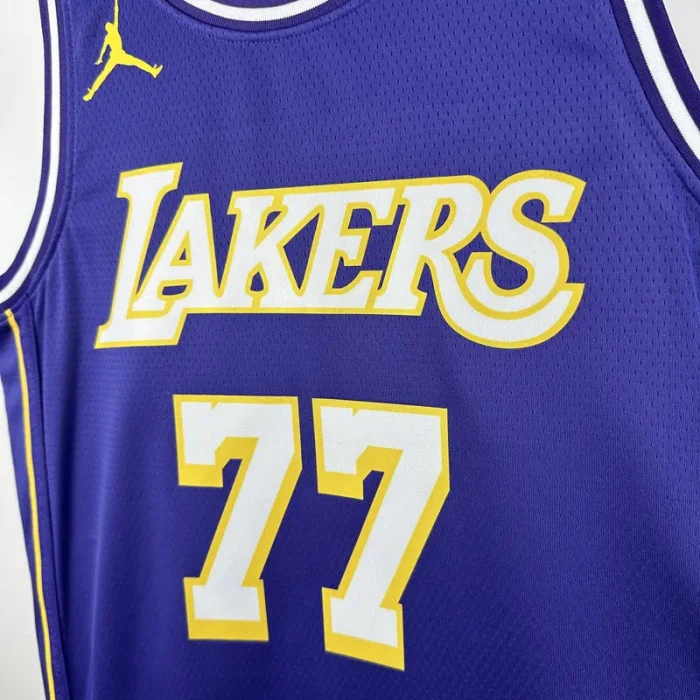 2025-26 Lakers DONCIC #77 Purple Top Quality Hot Pressing NBA Jersey (Trapeze Edition) 飞人版