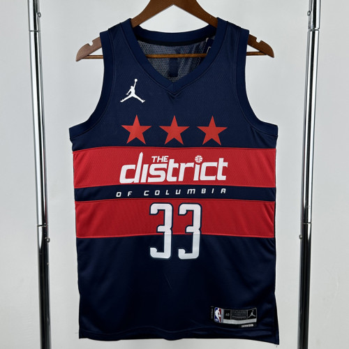 24-25 Wizards KUZMA #33 Royal Blue Top Quality Hot Pressing NBA Jersey (Trapeze Edition)飞人版