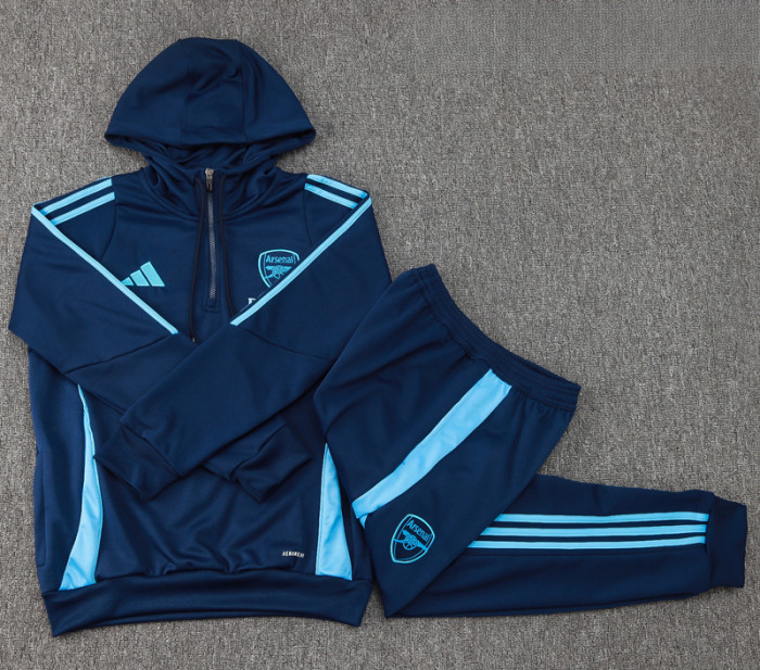 24-25 ARS Royal blue Hoodie Half Pull Tracksuit #F607半拉连帽