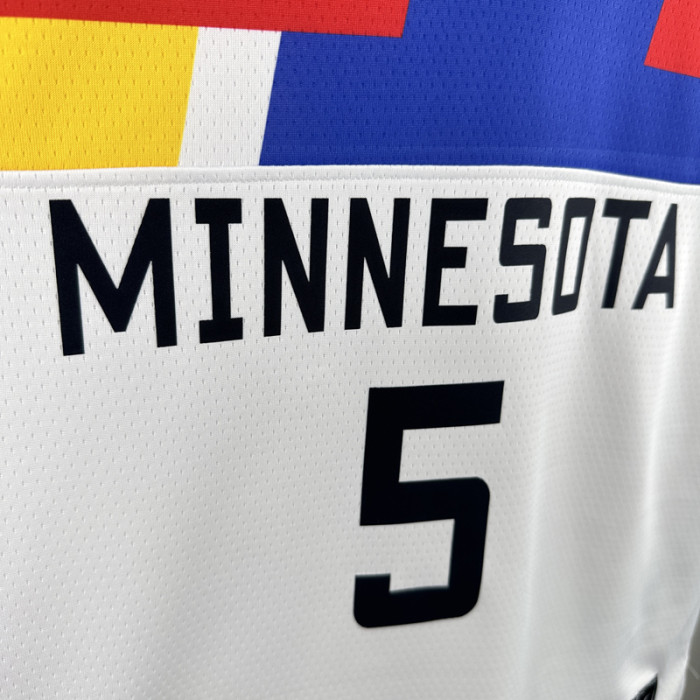 22-23 TIMBERWOLVES EDWARDS #5 White City Edition Top Quality Hot Pressing NBA Jersey