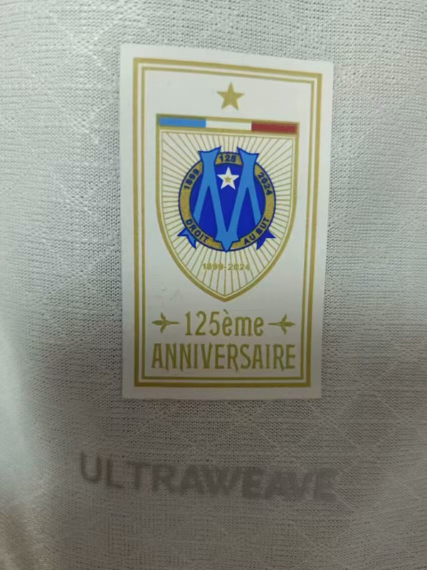 24-25 Marseille White 125th Anniversary Player Version Soccer Jersey