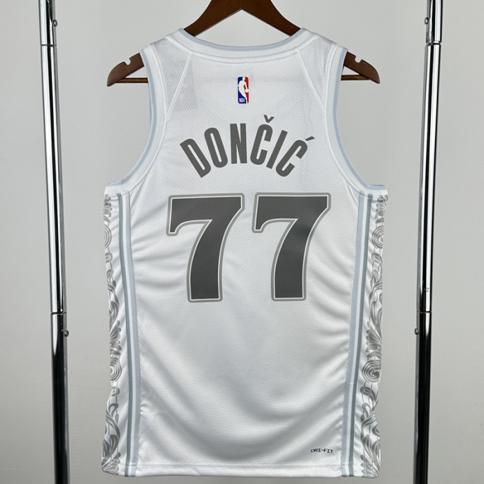 24-25 Dallas Mavericks DONCIC #77 White City Edition Top Quality Hot Pressing NBA Jersey