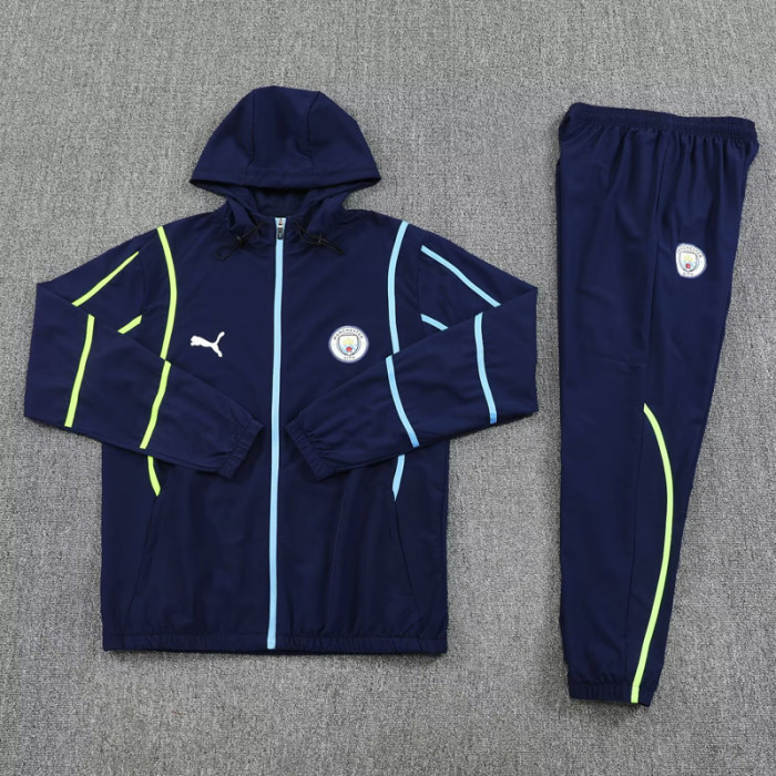 2025-26 Man City Royal blue Hoodie Jacket Tracksuit