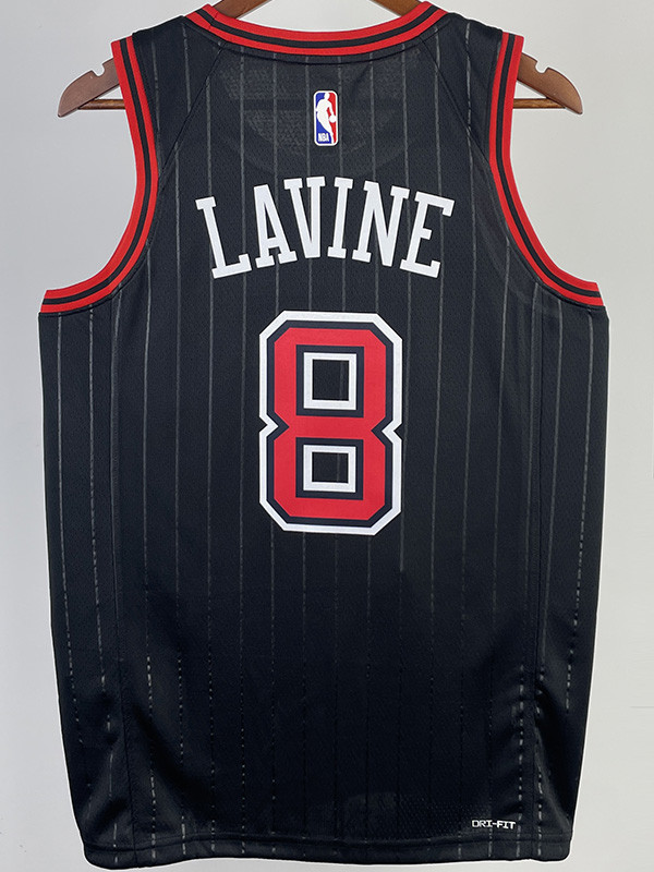 22-23 BULLS LAVINE #8 Black Top Quality Hot Pressing NBA Jersey (Trapeze Edition) 飞人版