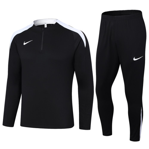 24-25 NK Black Half Pull Tracksuit #05(半拉链)(白色领)