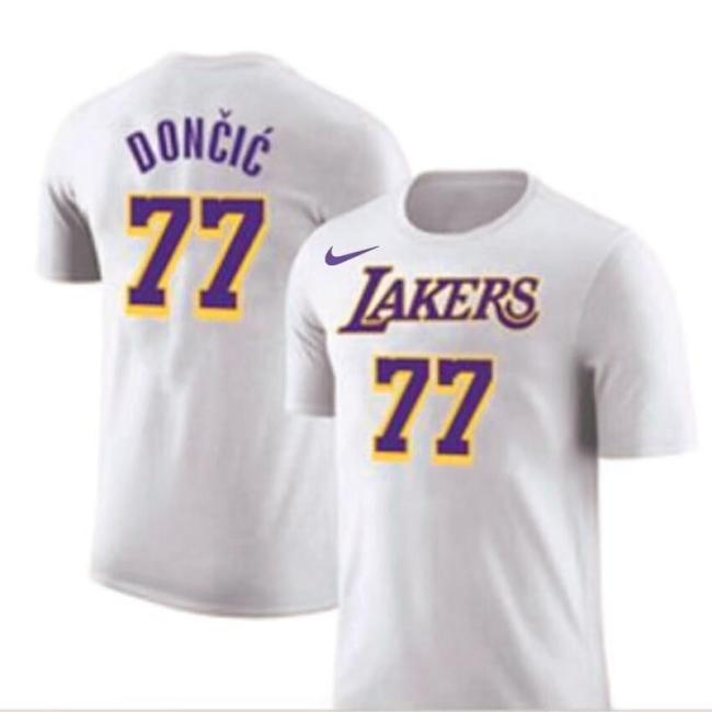 24-25 Lakers DONCIC #77 White High Quality Casual T-Shirt