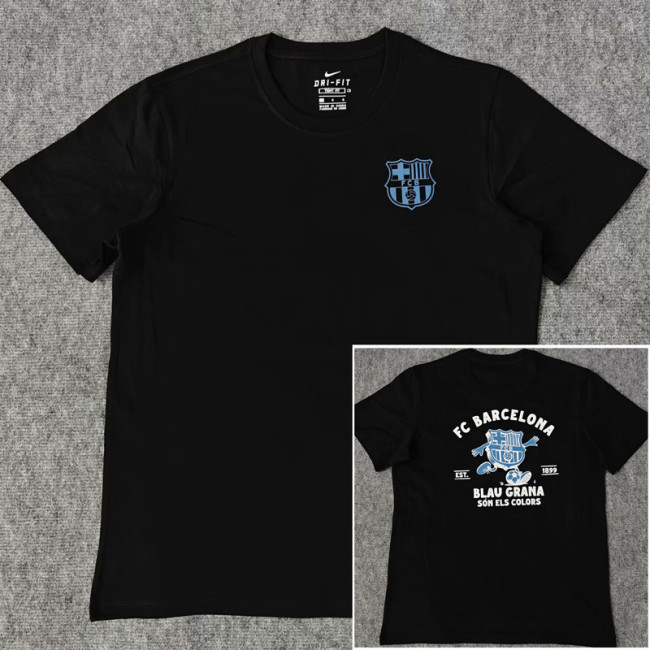 25-26 BAR Black High Quality Casual T-Shirt #圆领蓝标