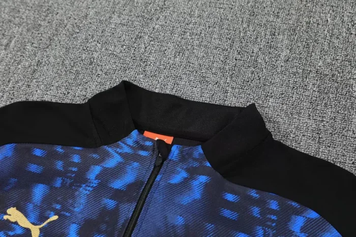 2025-26 Marseille Blue black Half Pull Tracksuit (半拉链）