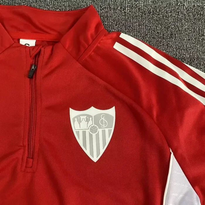 25-26 Sevilla Red Half Pull Tracksuit (Pants Have Pocket)