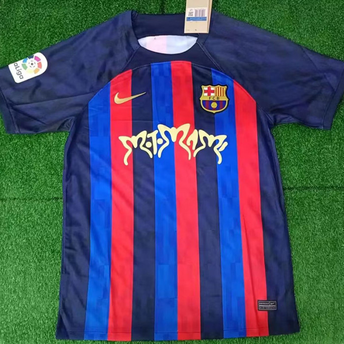 22-23 BAR Home Motomami Limited Edition Fans Soccer Jersey (胸前金色广告)