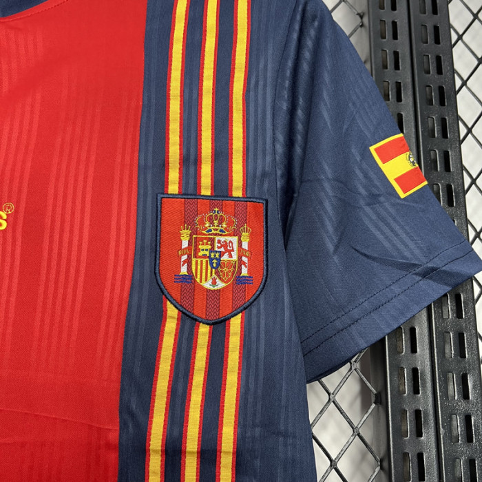 1996 Spain Home Retro Soccer Jersey