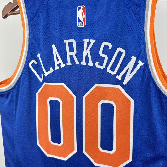2022-23 KNICKS CLARKSON #00 Blue Top Quality HotPressing NBA Jersey