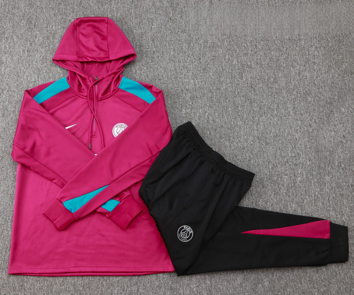 24-25 PSG Jujube red Hoodie Half Pull Tracksuit #F598半拉连帽